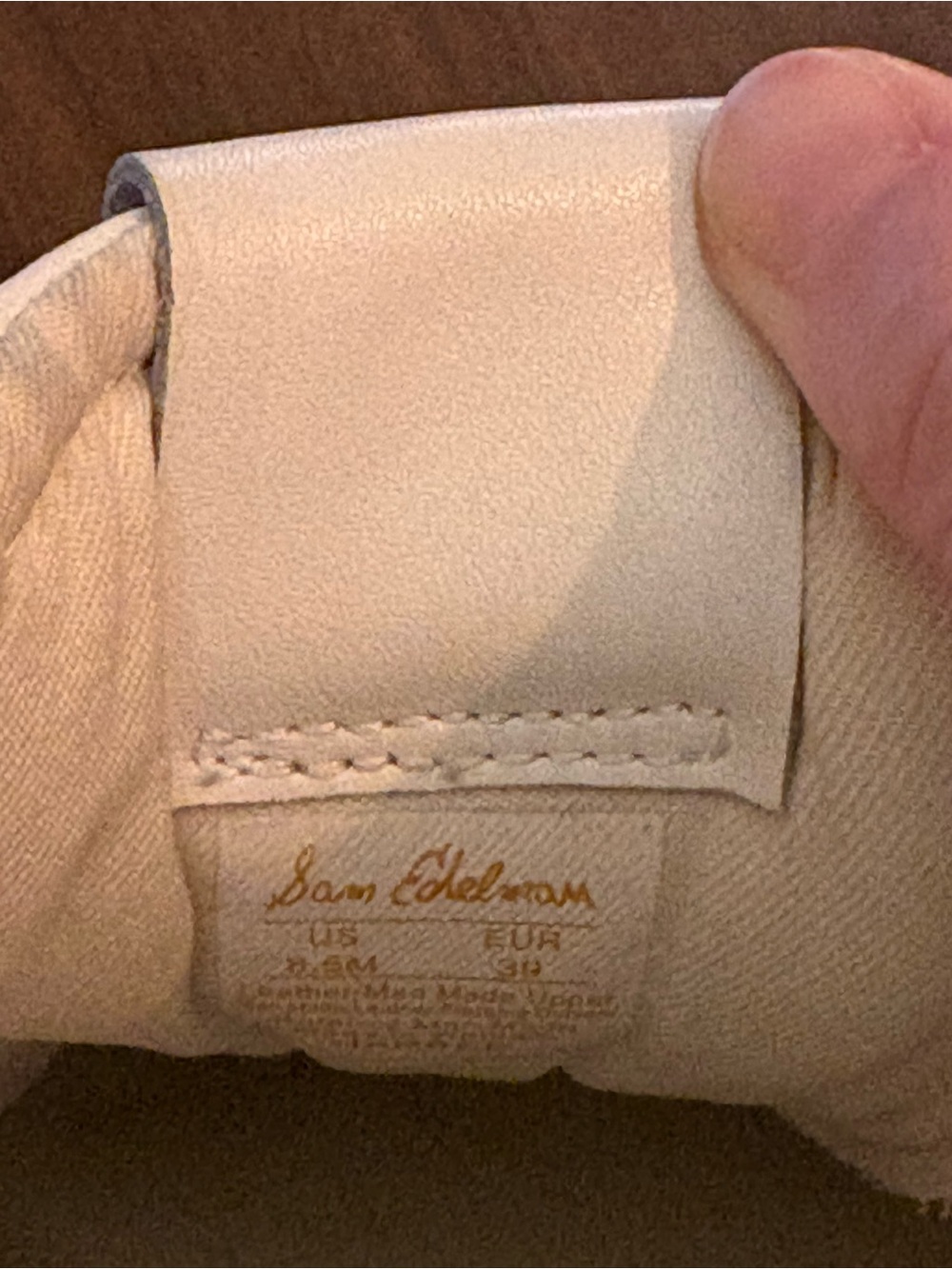 Sam Edelman Women’s Harper White & Cream Leather Low-Top Sneakers - Picture 7 of 8